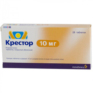 Крестор таблетки по 10 мг 28 шт. (14х2)