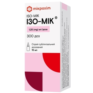Изо-мик спрей 1.25 мг/доза по 15 мл (300 доз) во флаконе