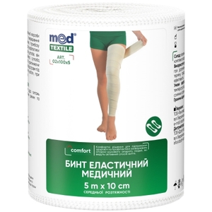 Бинт еластичний медичний MEDTEXTILE середньої розтяжності, 5м x10см