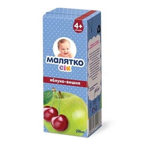 Сік Малятко яблучно-вишневий ТП 200 мл