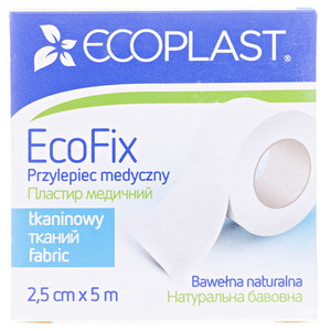 Лейкопластырь ECOPLAST ЭкоФикс тканый катушка 2,5cм*5м