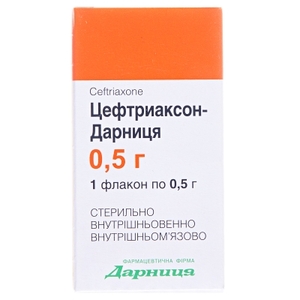 Цефтриаксон-Дарница порошок по 0.5 г во флаконе 1 шт.