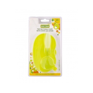 Тарілка Baby Team 6003 двосекційна з кришкою і ложкою