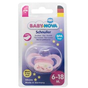 Пустушка Baby-nova сил ортодонт Нічна р.2 рожева 1шт