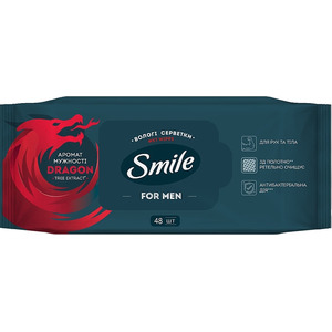Салфетки влажные Smile Men с экстрактом дерева дракона №48