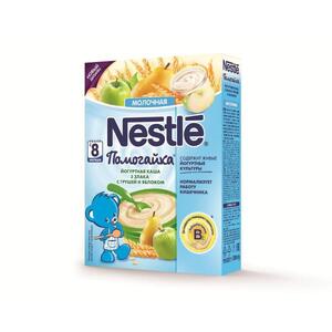 Каша Nestle Помогайка молочна йогуртна 3 злаки з грушами і яблуками 200 г