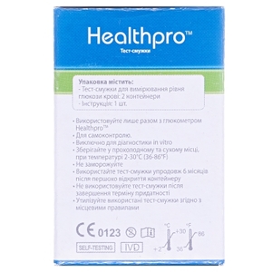 Тест-полоски Healthpro для глюкометра №50