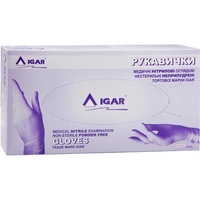 Рукавички Igar огляд. нітрил. нестерил. б/пудр. р. L (8-9)
