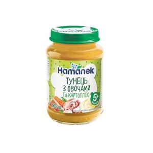 Пюре Hamanek тунец с овощами и картофелем 190 г