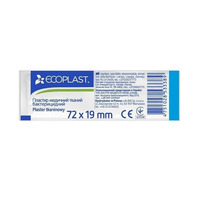 ДУБЛЬ Лейкопл.Ecoplasti ткан. бактер. 72 mm x 19 mm №1 (300)