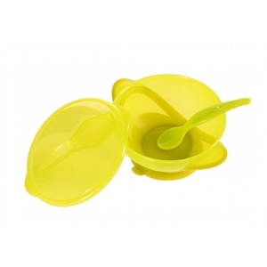 Тарелка Baby Team 6002 детская на присоске с крышкой и ложкой