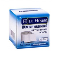 Лейкопластырь H Dr.House катушка тканевая основа 5 см*5 м картон.упак.