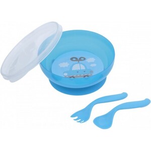 Мисочка Canpol с присоской и крышкой, вилкой и ложкой
