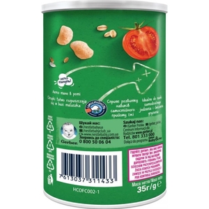 Снеки Gerber Органик Пшенично-овсяные томат, морковь 35г