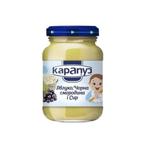 Пюре Карапуз яблоко-черная смородина с творогом 125г