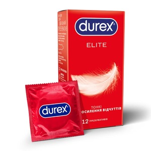Презервативи латексні з силіконовою змазкою  DUREX®  Elite (тонкі), 12 шт