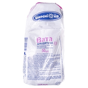 Вата Белоснежка мед.н/стер.зиг-заг перфорир.50г