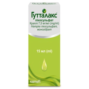 Гутталакс пикосульфат капли 7.5 мг/мл по 15 мл во флаконе 1 шт.