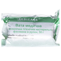 Вата Medicare гигроскоп. нестерил. рулон 50г