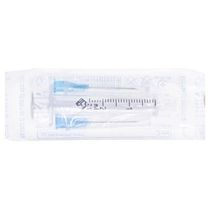 Шприц 2 мл Гемопласт 2-комп. 2 иглы 23G (0,6 х 25 мм)