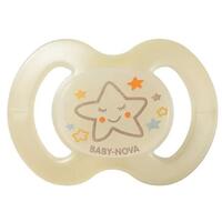 Пустышка Baby-nova 24222-2 сил.ортод.Ночная р.1, бежевая 1шт