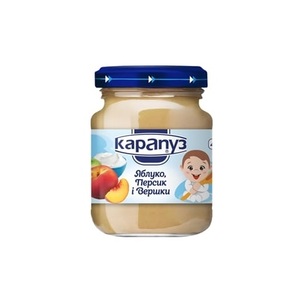 Пюре Карапуз яблуко-персик з вершками ск/б 125г