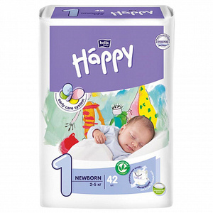 Підгузники Happy Newborn 2-5 кг №42
