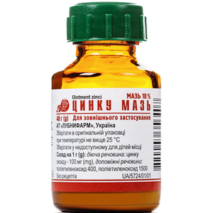 Цинка мазь 10% по 40 г в банке 1 шт.