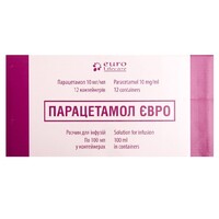 Парацетамол евро раствор для инфузий 10 мг/мл по 100 мл в контейнерах 12 шт.