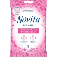 Салфетки Novita Intimate Влажная Пребиотик биолин №15