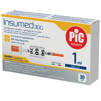 Шприц инсулиновый U-100 с иглой 30G (0,3х8мм) 1мл №1 INSUMED