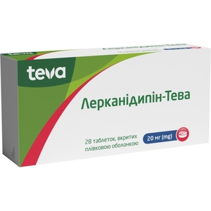 Лерканидипин-Тева таблетки по 20 мг 28 шт. (14х2)