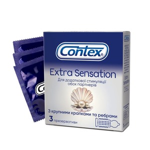 Презервативи Contex Extra Sensation з великими точками і ребрами №3