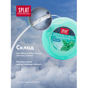 Зубная нить SPLAT Professional Мятная с серебреными волокнами 30м