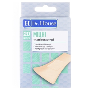 Лейкопластир H Dr.House набір Міцні 7,2 см*2,3 см ткана основа №20