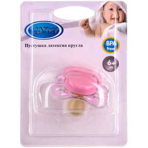 Пустышка Lindo латекс.круглая 6-12мес.