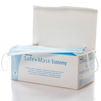 Маска SAFE+MASK процедурная Economy голубая №1 50 шт в пачке