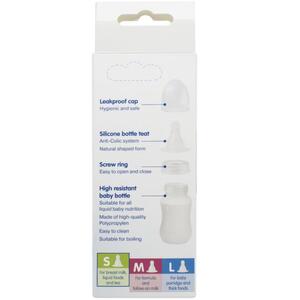 Бутылочка Baby-nova 45010-1 Одноцв.пластм.розовая 130мл