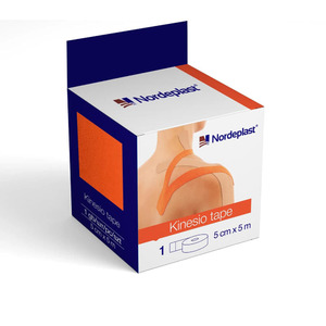 Пластырь NORDEPLAST Кинезио тейп медицинский 5см*5м помаранчевий
