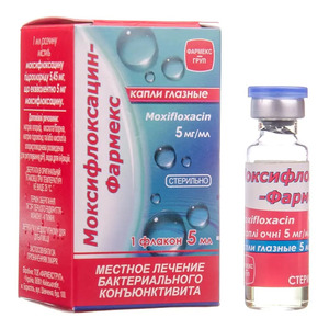 Моксифлоксацин-Фармекс глазные капли 5 мг/мл по 5 мл во флаконе 1 шт.