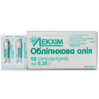 Обліпихове олія свічки по 500 мг 10 шт. - Лекхим