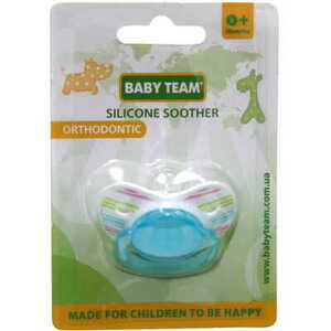 Пустышка Baby Team 3001 силиконовая ортодонтическая 0+ 1 шт