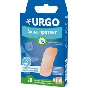 Лейкопластырь УРГО набор водонепроницаемый с антисептиком разных размеров №20