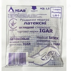 Рукавички Igar стерил. огляд.  р.L пара