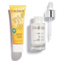 Набір Caudalie2652 Vinoperfect Serum ( Виноперфект сяюча сироватка для корекції кольору обличчя 30мл, сонцезахисний крем для обличчя SPF50, 25мл)