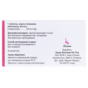 Форсанек таблетки по 120 мг 28 шт. (7х4)