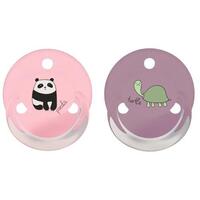 Пустышка Baby-nova 23360/2 лат.круглая с рис./кольц.2шт.девочка