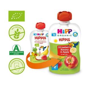 Пюре HiPP 8521 фруктовое Яблоко-Клубника-Банан 100г
