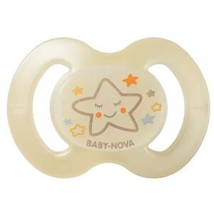 Пустушка Baby-nova сил.ортодонт Нічна р1, бежевий 1 шт