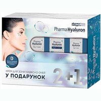 Набор PHARMA HYALURON №1(Крем Дневной 50мл+Крем уход 50мл+Крем-уход вокруг глаз 15мл в подарок)